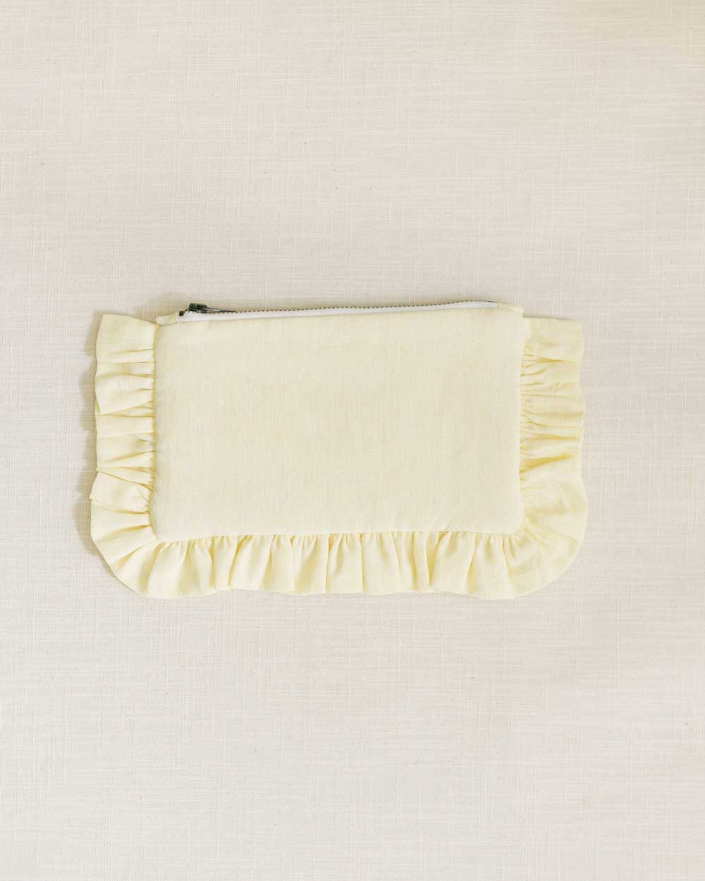 The Light Yellow Mini Ruffled Pouch