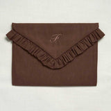 The Mocha Brown Ruffled Laptop Sleeve- Coming soon