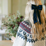 THE NAVY VELVET CLASSIC BOW