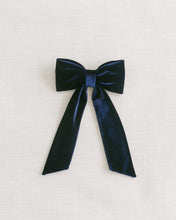 Load image into Gallery viewer, THE NAVY VELVET CLASSIC BOW
