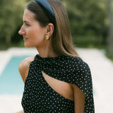 THE NAVY SATIN SLIM HEADBAND