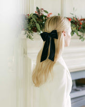 Load image into Gallery viewer, THE NAVY VELVET CLASSIC BOW
