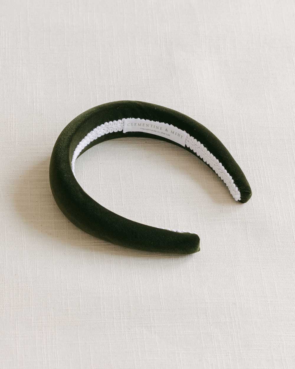 THE OLIVE GREEN VELVET HEADBAND