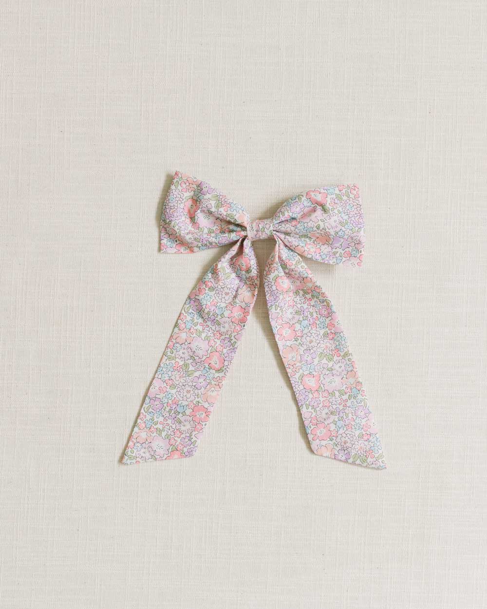 THE PASTEL FLORAL BOW MADE FROM LIBERTY FABRIC
