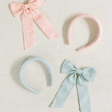 THE PEACH LINEN CLASSIC BOW