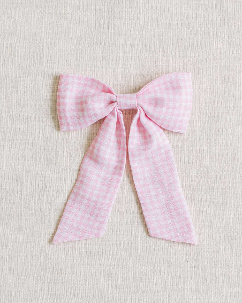 THE PINK GINGHAM CHILDREN'S BOW