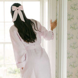 The Light Pink Ruffled Linen Robe
