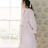 The Light Pink Ruffled Linen Robe