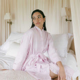The Light Pink Ruffled Linen Robe
