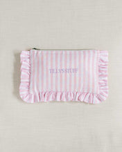 Load image into Gallery viewer, The Pink Stripe Ruffled Pouch

