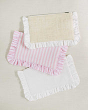 Load image into Gallery viewer, The Pink Stripe Ruffled Pouch

