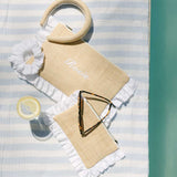 The Raffia Ruffled Pouch