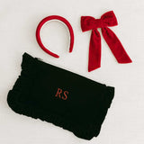 The Black Velvet Ruffled Pouch