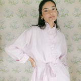 The Light Pink Ruffled Linen Robe