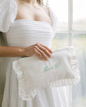 Load image into Gallery viewer, The White Ruffled Pouch
