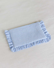 Load image into Gallery viewer, The Blue Gingham Ruffled Pouch
