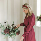 THE BURGUNDY SATIN HEADBAND