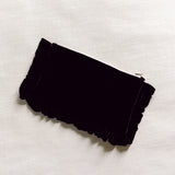 The Black Velvet Ruffled Pouch