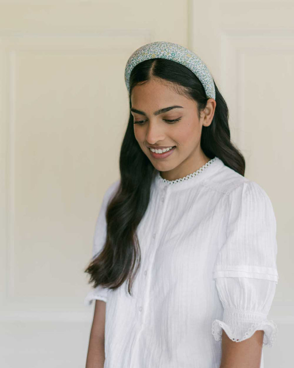 THE GREEN FLORAL HEADBAND MADE WITH LIBERTY FABRIC Clementine & Mint