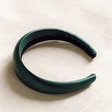 THE FOREST GREEN SATIN HEADBAND