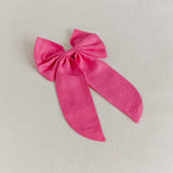THE HOT PINK LINEN BOW