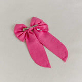 THE HOT PINK LINEN BOW