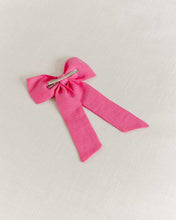 Load image into Gallery viewer, THE HOT PINK LINEN CLASSIC BOW
