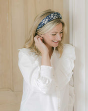 Load image into Gallery viewer, THE BLUE FLORAL HEADBAND MADE WITH LIBERTY FABRIC
