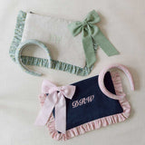 The Navy Blue Pouch with Pink Liberty Ruffles