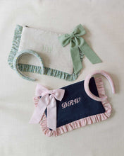 Load image into Gallery viewer, The Navy Blue Pouch with Pink Liberty Ruffles
