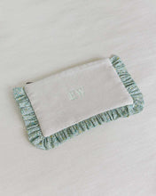 Load image into Gallery viewer, The Natural Pouch with Green Liberty Ruffles
