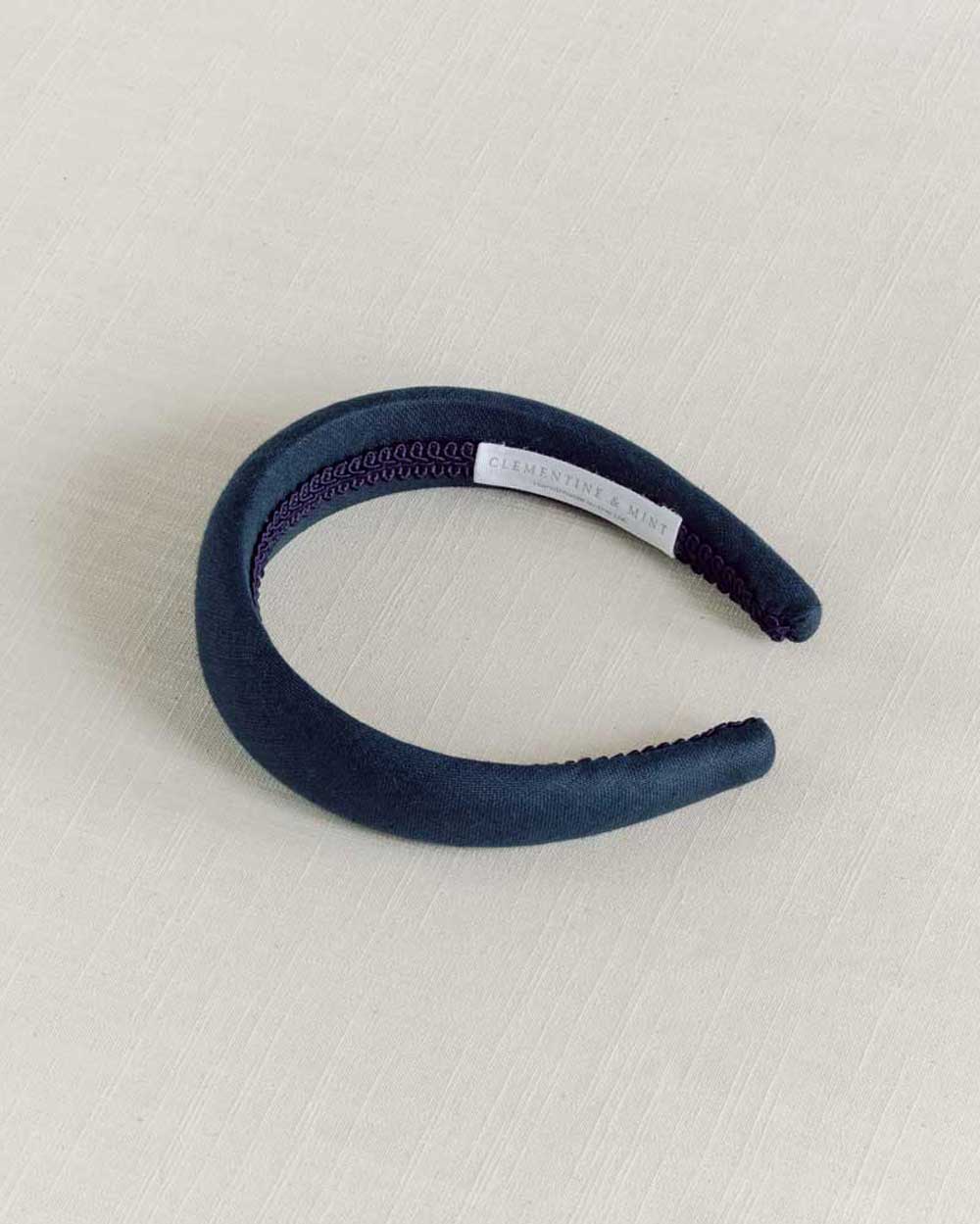 THE NAVY BLUE LINEN SLIM HEADBAND
