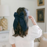 THE NAVY BLUE LINEN BOW