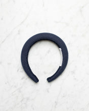 Load image into Gallery viewer, Navy Blue Linen Headband, Hair Accessory, Bridesmaid Hair Accessory . Clementine and mint 
