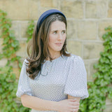 THE NAVY SATIN PADDED HEADBAND