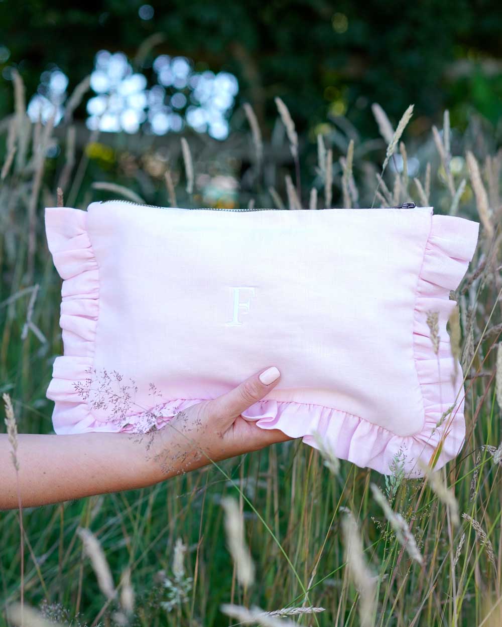 The Light Pink Ruffled Pouch