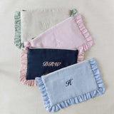 The Navy Blue Pouch with Pink Liberty Ruffles