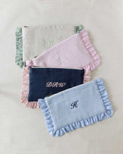 Load image into Gallery viewer, The Blue Gingham Ruffled Pouch
