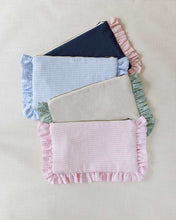Load image into Gallery viewer, The Pink Gingham Ruffled Pouch
