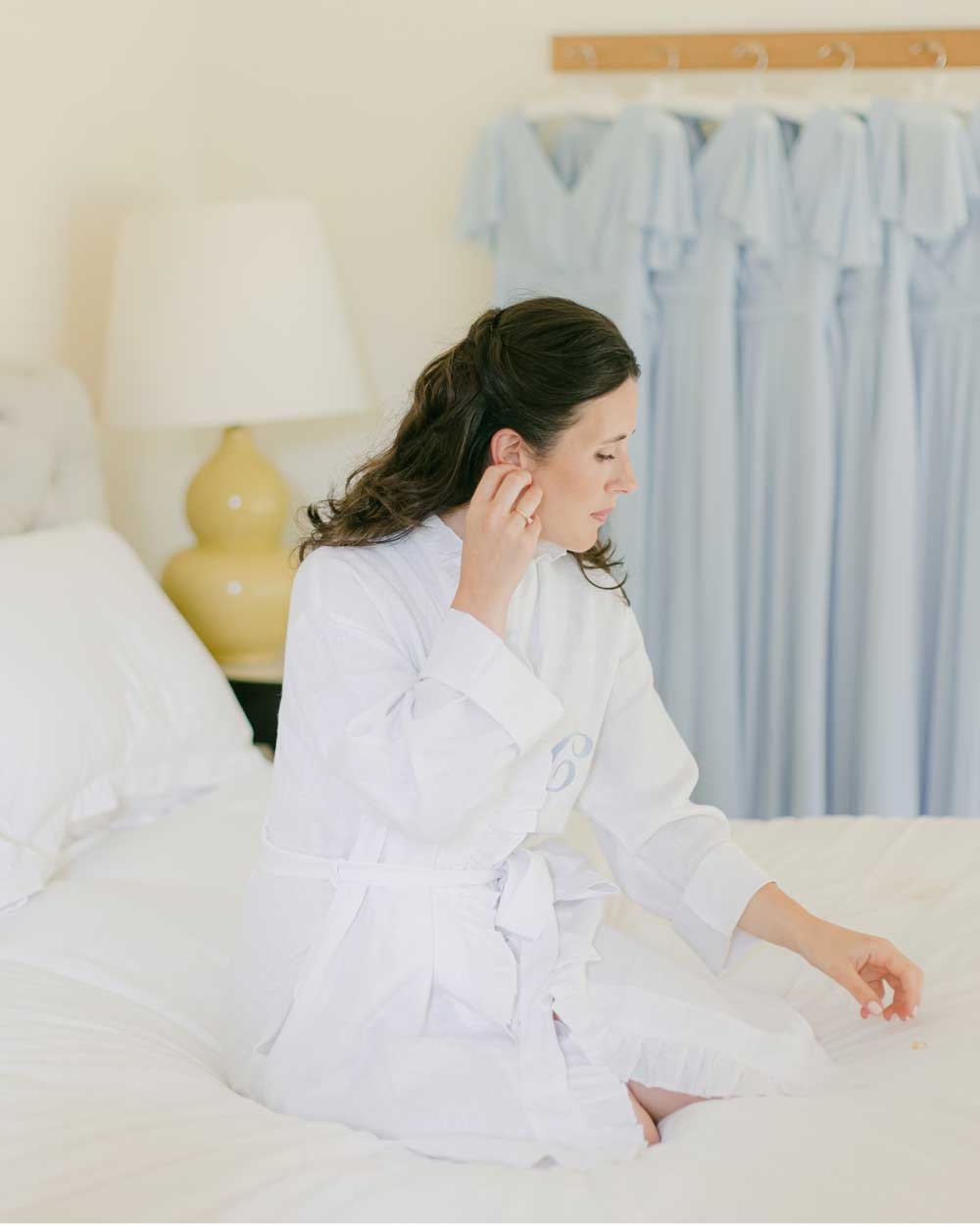 The White Ruffled Linen Robe – Clementine & Mint