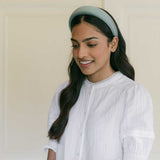 THE SAGE GREEN SATIN HEADBAND