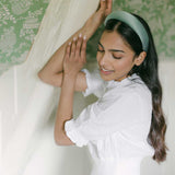 THE SAGE GREEN SATIN HEADBAND
