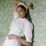 THE WHITE LINEN PADDED HEADBAND
