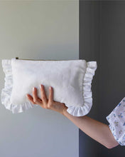 Load image into Gallery viewer, The White Ruffled Pouch
