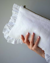 Load image into Gallery viewer, The White Ruffled Pouch
