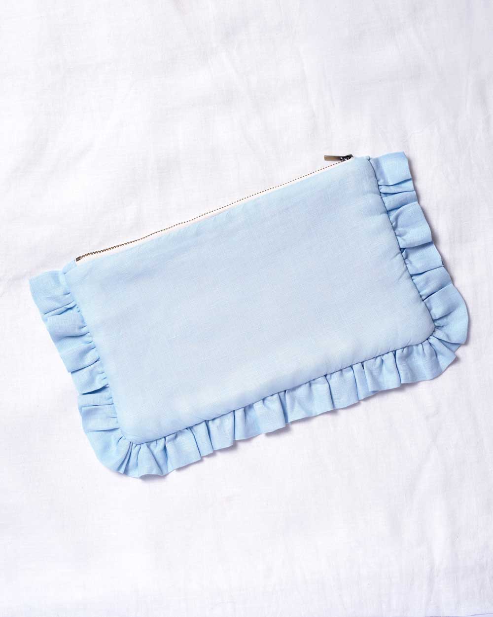 The Light Blue Ruffled Pouch