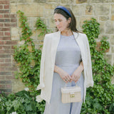 THE NAVY SATIN PADDED HEADBAND